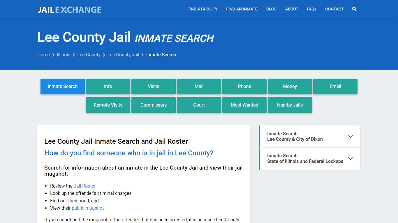 Inmate Search: Roster & Mugshots - Lee County Jail, IL